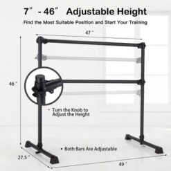 Costway 4FT Portable Double Freestanding Ballet Barre Dancing Stretching SilverBlack -Costway GUEST 3462e97c e224 437b bd7f 95e1575fdcfc