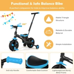 Costway 5-in-1 Kids Bicycle Foldable Toddler Balance Bike W/ Detachable Push Handle -Costway GUEST 34fcd7dc 6692 487a b89a b8d4312d87df