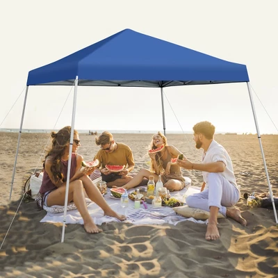 Costway 10x10ft Patio Outdoor Instant Pop-up Canopy Slanted Leg UPF50+ Sun Shelter 4 Costway 10x10ft Patio Outdoor Instant Pop-up Canopy Slanted Leg UPF50+ Sun Shelter - Image 2