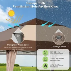 Costway 13'x13' Patio Pop-Up Gazebo Canopy Tent Portable Instant Sun Shelter Coffee 16 Costway 13'x13' Patio Pop-Up Gazebo Canopy Tent Portable Instant Sun Shelter Coffee -Costway GUEST 353af22e 0a23 4856 908f 719726701957