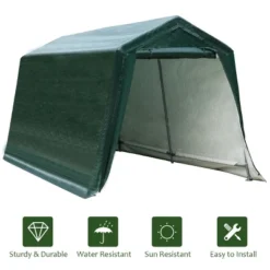 Costway 8'x14' Patio Tent Carport Storage Shelter Shed Car Canopy Heavy Duty Green -Costway GUEST 35502290 62bf 4a7f a69c 9c615b21e738