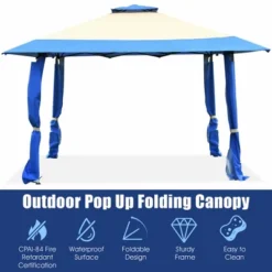 Costway 13'x13' Gazebo Canopy Shelter Awning Tent Patio Garden Outdoor Companion Blue -Costway GUEST 357fd8f4 e78a 4396 b9a8 9248fc2c58c7