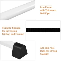 Costway 4ft Portable Ballet Barre Freestanding Adjustable Double Dance Bar Silver -Costway GUEST 35e5a5d7 58d2 4689 94ee 2492f14c6707