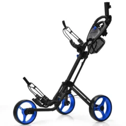 Costway Folding 3 Wheels Golf Push Cart W/Brake Scoreboard Adjustable Handle RedBlueGreyGreen -Costway GUEST 36380983 e38f 4a32 8387 d1f7f4f43817