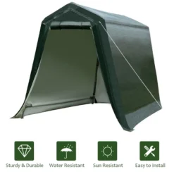 Costway 6'x8' Patio Tent Carport Storage Shelter Shed Car Canopy Heavy Duty Green -Costway GUEST 36d11c85 67cc 49dd 99ca 51a6065a089c