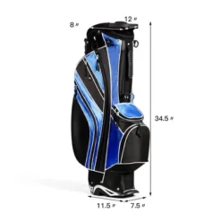 Costway Golf Stand Cart Bag Club W/6 Way Divider Carry Organizer Pockets Storage Blue -Costway GUEST 374aa5ea 1a47 4dba b35e 419deb727a58