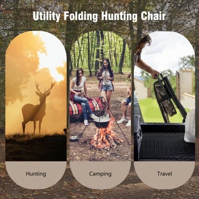 Costway Folding Silent Swivel Blind 360°Swivel Hunting Chair W/All-terrain Foot Pads 11 Costway Folding Silent Swivel Blind 360°Swivel Hunting Chair W/All-terrain Foot Pads - Image 9