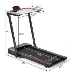Costway 2.25HP 3-in-1 Folding Treadmill W/Table Speaker Remote Control Home Office Black -Costway GUEST 38fc5f69 3d44 4877 b4ae afbb7a513b2c