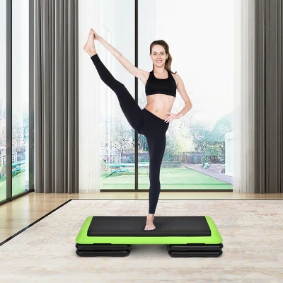 Costway Fitness Aerobic Step 43'' Cardio Adjust 4'' - 6'' - 8'' Exercise Stepper W/Risers Green 5 Costway Fitness Aerobic Step 43'' Cardio Adjust 4'' - 6'' - 8'' Exercise Stepper W/Risers Green - Image 3