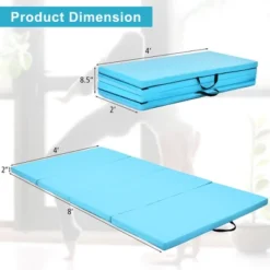 Costway 4'x8'x2'' Gymnastics Mat Thick Folding Panel Aerobics Exercise Gym Fitness Blue/Navy -Costway GUEST 3a150908 e5db 4df6 8b27 751aa3ded090