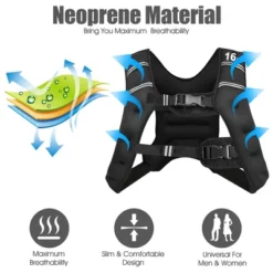 Costway 16LBS Workout Weighted Vest W/Mesh Bag Adjustable Buckle Sports Fitness Training -Costway GUEST 3d354c47 0e31 4d41 a68a b94cbf4749d0