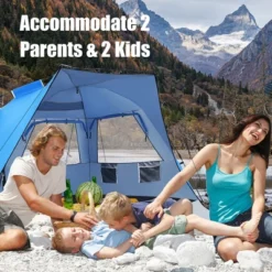 Costway 3-4 Person Easy Pop Up Beach Tent UPF 50Plus Portable Sun Shelter Orange/Blue -Costway GUEST 3dd18c6c 9936 4315 994c f9ffe0be370b