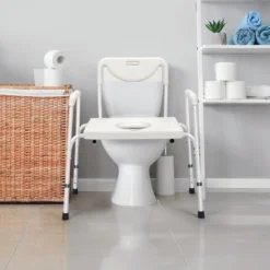Costway 3-in-1 Bedside Commode Portable Toilet W/ Adjustable Height & Drop-arm -Costway GUEST 3ea42855 69c3 43d1 8ba7 6e38c7e5ce42