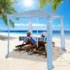 Costway 6.6' X 6.6' Foldable Beach Cabana Easy-Setup Beach Canopy W/ Carry Bag NavyBlue