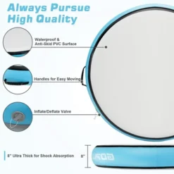 Costway 40'' Inflatable Round Gymnastic Mat Tumbling Floor Mat W/Electric Pump