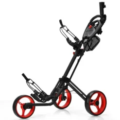 Costway Folding 3 Wheels Golf Push Cart W/Brake Scoreboard Adjustable Handle RedBlueGreyGreen -Costway GUEST 4050a105 e01e 4929 a0ed c813e907f291