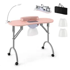 Costway Folding Manicure Table Portable Nail Desk With Dust Collector LED Lamp Carry Bag -Costway GUEST 431dc2f2 0512 4da2 942d 4fb54777b4d1