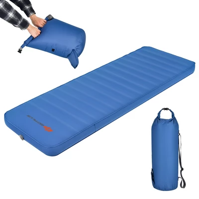 Costway Folding Sleeping Pad, Self Inflating Camping Mattress With Carrying Bag GreenBlue 12 Costway Folding Sleeping Pad, Self Inflating Camping Mattress With Carrying Bag GreenBlue - Image 10