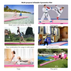 Costway 10' Inflatable Gymnastics Mat Air Track Floor Mats Water Buoyancy Pump Blue -Costway GUEST 4487664a 34a7 44d2 b041 5c6022eab337