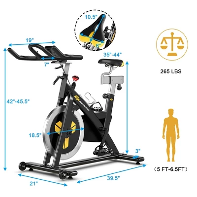 Costway Magnetic Exercise Bike Stationary Belt Drive Indoor Cycling Bike Gym Home Cardio 4 Costway Magnetic Exercise Bike Stationary Belt Drive Indoor Cycling Bike Gym Home Cardio - Image 2