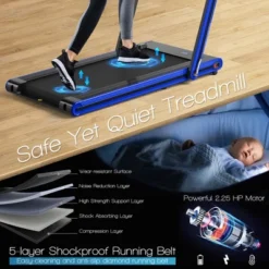 Costway 2-in-1 Folding Treadmill 2.25HP Jogging Machine W/ Dual LED Display SilverBlackBlue -Costway GUEST 453eaf6c de03 46c7 8d40 bec0ccac925b