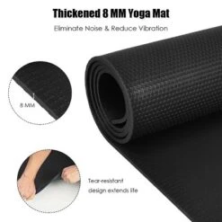 Large Yoga Mat 6' X 4' X 8 Mm Thick Workout Mats For Home Gym Flooring Black -Costway GUEST 463d8038 a510 4f1d b67a 5c46cc9e40fd