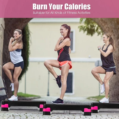 Costway 26'' Aerobic Exercise Stepper Cardio Trainer W/Riser Height-Adjustable Home Gym 5 Costway 26'' Aerobic Exercise Stepper Cardio Trainer W/Riser Height-Adjustable Home Gym - Image 3