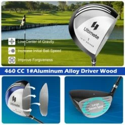 Costway 9 PCS Men's Complete Golf Club Set Right Handed With 460cc Alloy Driver Irons Gray/Navy -Costway GUEST 4803c8fa a882 4a78 b0aa 87c283398f8c