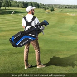Costway Lightweight Golf Stand Bag With 14 Way Top Dividers 6 Pockets Cooler Bag Rain Hood Blue/Gray/Red -Costway GUEST 49d8dd29 ba70 4179 b725 f410947cbc36