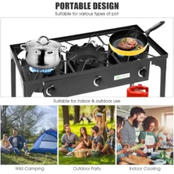 Costway Portable Propane 225,000-BTU 3 Burner Gas Cooker Outdoor Camp Stove BBQ -Costway GUEST 4b0a6ee4 a111 4bbf bb1e 8720ca06c09b