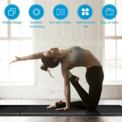 Costway 4'x8'x2" Folding Gymnastic Tumbling Mat W/Handles Fitness Yoga Aerobics Exercise -Costway GUEST 4c155bb5 bc97 4759 935d fa379e97e3e4