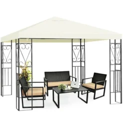 Costway 10'x10' Patio Gazebo Canopy Tent Steel Frame Shelter Patio Party Awning -Costway GUEST 4c5e2f39 352c 4aa4 a020 c52eb46ce6cc