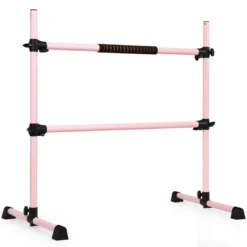 Costway 4ft Portable Ballet Barre Freestanding Adjustable Double Dance Bar Pink -Costway GUEST 4c822d1a ee57 487e 81cd d31d319d3c7b