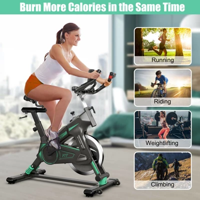 Costway Stationary Exercise Bike Cycling Bike W/33Lbs Flywheel Home Fitness Gym Cardio 6 Costway Stationary Exercise Bike Cycling Bike W/33Lbs Flywheel Home Fitness Gym Cardio - Image 4