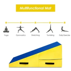 Incline Gymnastics Mat Cheese Wedge Tumbling Mat W/Zipper Handle Home Training -Costway GUEST 4eb85ff6 1300 4777 878d e18c3833370b