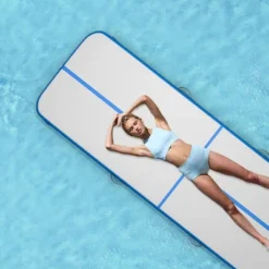 Costway 10' Inflatable Gymnastics Mat Air Track Floor Mats Water Buoyancy Pump Blue -Costway GUEST 51713b27 0289 4270 bdcd cc2e51464fcc