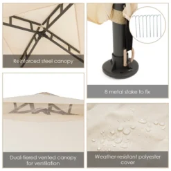 10’x 10’ 2-tier Canopy Gazebo Tent Outdoor Netting Picnic Party Sun Shade 17 10’x 10’ 2-tier Canopy Gazebo Tent Outdoor Netting Picnic Party Sun Shade -Costway GUEST 51a26b35 c038 4100 9138 f25e58fcc30d