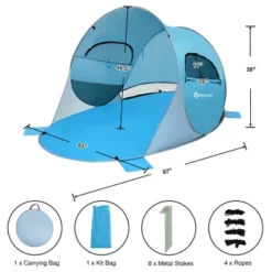 Costway Pop Up Beach Tent Anti-UV UPF 50 Plus Portable Sun Shelter For 3-4 Person -Costway GUEST 51d28230 a7dd 43fa a407 11a4d674fc0c