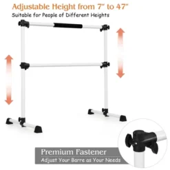 Costway 4ft Portable Ballet Barre Freestanding Adjustable Double Dance Bar Silver -Costway GUEST 53809220 f3cd 4892 8e0b 6933d54ae4f2