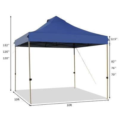 Costway 10' X 10' Portable Pop Up Canopy Event Party Tent Adjustable W/Roller Bag White/Blue/Grey 3 Costway 10' X 10' Portable Pop Up Canopy Event Party Tent Adjustable W/Roller Bag White/Blue/Grey