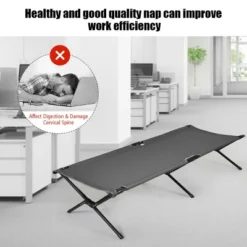 Costway Folding Camping Cot & Bed Heavy-Duty For Adults Kids W/ Carrying Bag 300LBS Grey -Costway GUEST 57840e27 6f43 42db 875c 3fcb5c1e4dd5