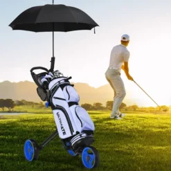 Costway Folding 3 Wheels Golf Push Cart W/Brake Scoreboard Adjustable Handle RedBlueGreyGreen -Costway GUEST 59868aec 01f3 40f3 809b e42ca78762bb