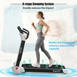 SuperFit 2.25HP Folding Electric Motorized Treadmill W/ Speaker WhiteBlackBlue -Costway GUEST 5a01aee5 b3a7 4bf6 b334 154998ec8b89