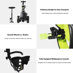 Costway Foldable 3 Wheel Push Pull Golf Club Cart Trolley W/Seat Scoreboard Bag Swivel -Costway GUEST 5ab91e13 453d 437c 9d84 b43d79c89164