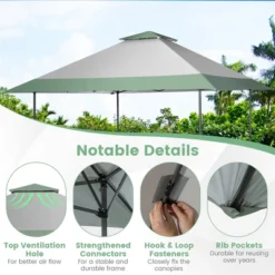 Costway 13x13ft Patio Pop-Up Gazebo Canopy Tent Instant Sun Shelter Outdoor Wheeled Bag -Costway GUEST 5bb7e4e4 6905 4360 8f14 605dcf219dae