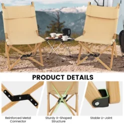 Costway Patio Folding Camping Chair Portable Fishing Bamboo Adjust Backrest W/Carry Bag -Costway GUEST 5c5f7b4a cb6b 4225 a191 8a3db987d1d9