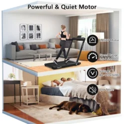 SuperFit 2.25HP 2 In 1 Dual Display Folding Treadmill Jogging Machine W/ Speaker -Costway GUEST 5e264544 7fa5 464e 814a 9d39583c7097