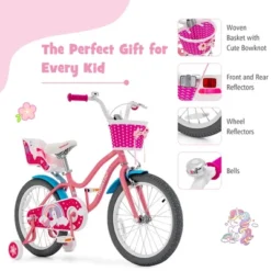 Honeyjoy 18 Inches Kids Bicycle W/Training Wheels & Basket For Boys & Girls Age 5-9 Years -Costway GUEST 5f0657e6 9efc 466f b683 f6c31d8ab7c9