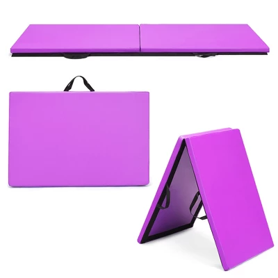 Costway 6'x2' Yoga Mat Folding Exercise Aerobics Stretch Gymnastic W/Handle BluePurple 8 Costway 6'x2' Yoga Mat Folding Exercise Aerobics Stretch Gymnastic W/Handle BluePurple - Image 6