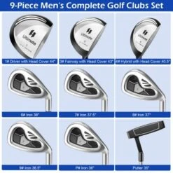 Costway 9 PCS Men's Complete Golf Club Set Right Handed With 460cc Alloy Driver Irons Gray/Navy -Costway GUEST 615c8ffc 4393 4db0 bd4c 26c8910ccd61